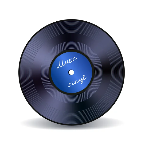 Retro vinyl muziek record embleem — Stockvector