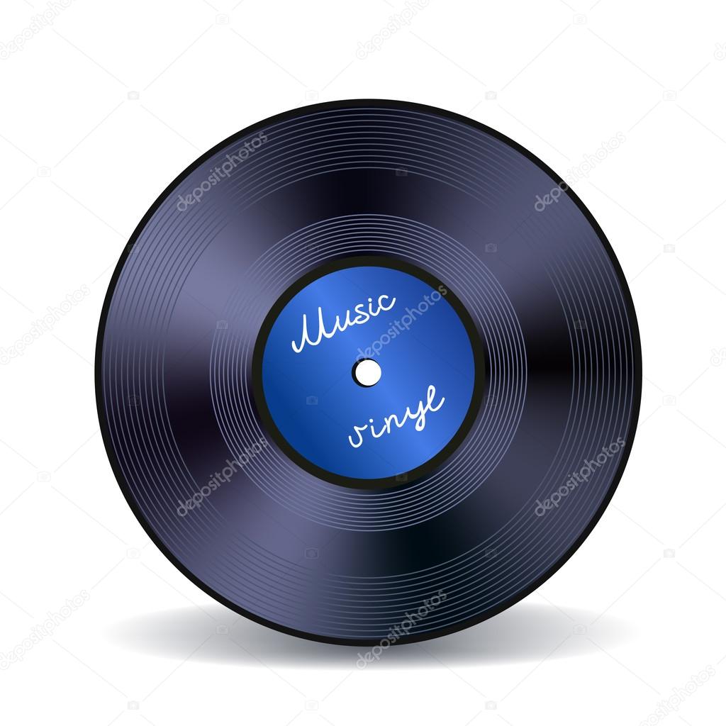 Retro vinyl music record emblem