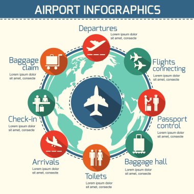 Havaalanı Infographic kavramı