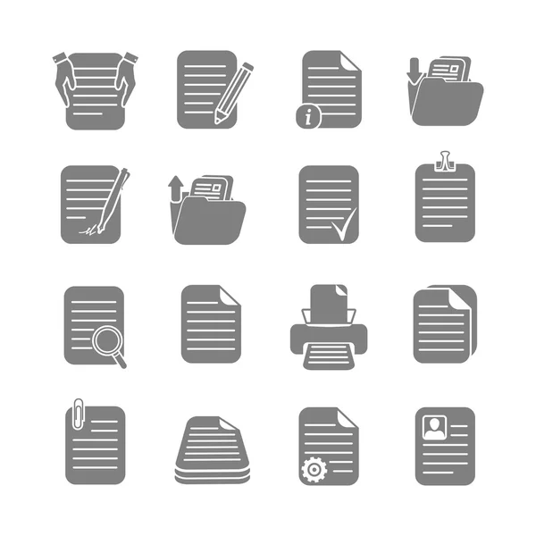 Documents files and folders icons set — Stock Vector