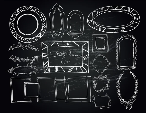 Chalkboard conjunto de quadros doodle —  Vetores de Stock