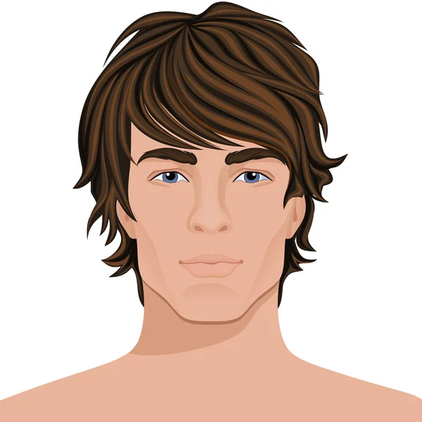 Hombre cara de cerca — Vector de stock