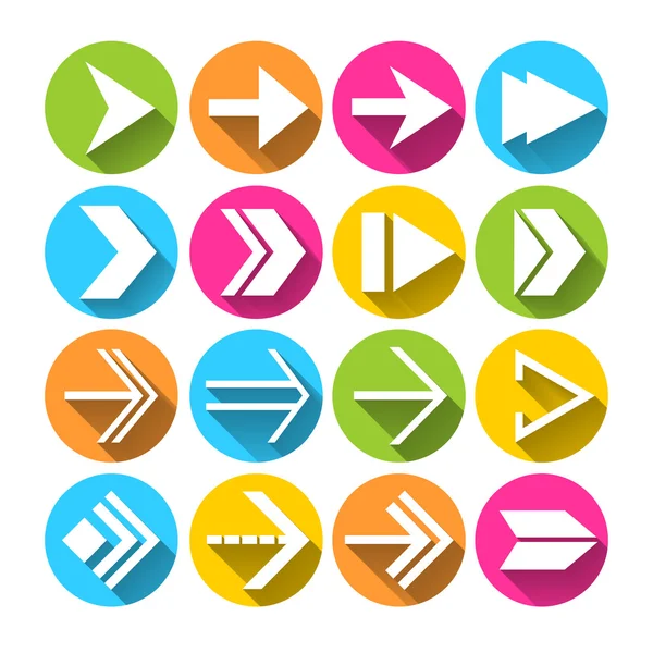 Conjunto de ícones de símbolos de seta — Vetor de Stock