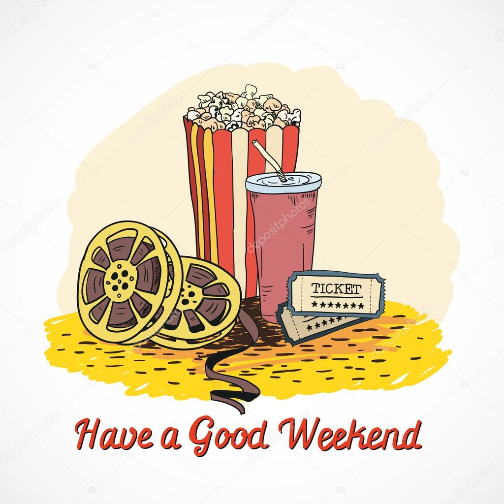 Colored cinema weekend concept