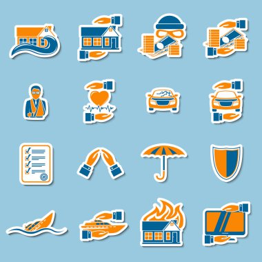 Insurance security stickers collection clipart
