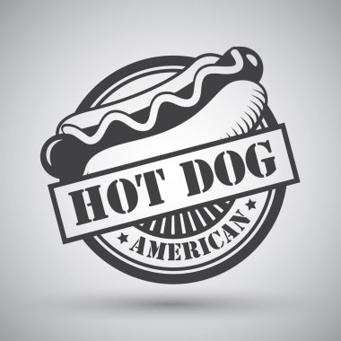 Hot dog emblem clipart