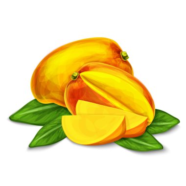 Mango izole poster veya amblem