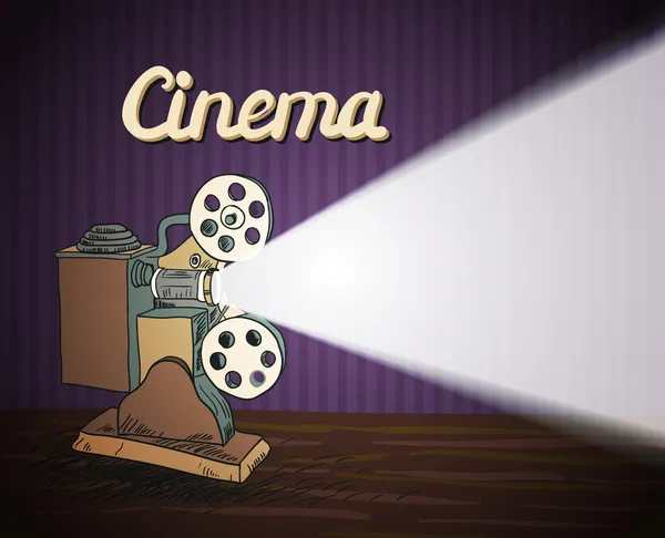 Doodle kino projektor — Stockový vektor