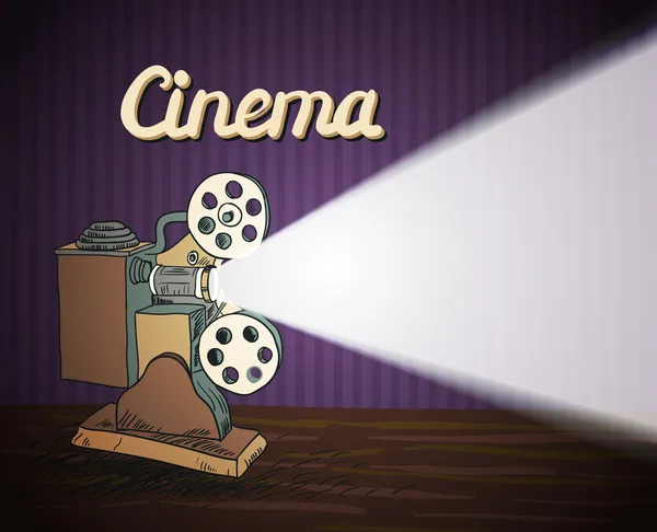 Proyector de cine Doodle — Vector de stock