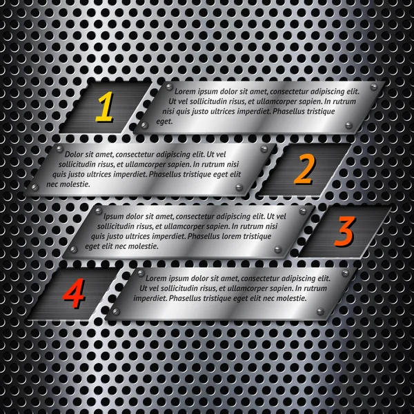 Abstrakte Metall-Infografik-Vorlage — Stockvektor