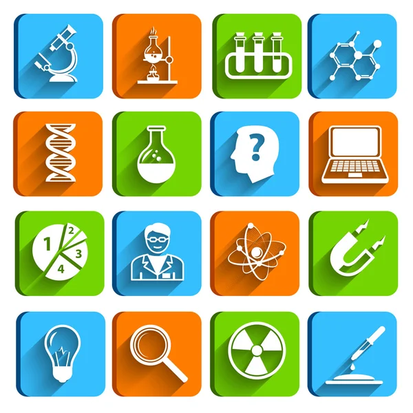 Science Laboratory Icons Set — Stock Vector
