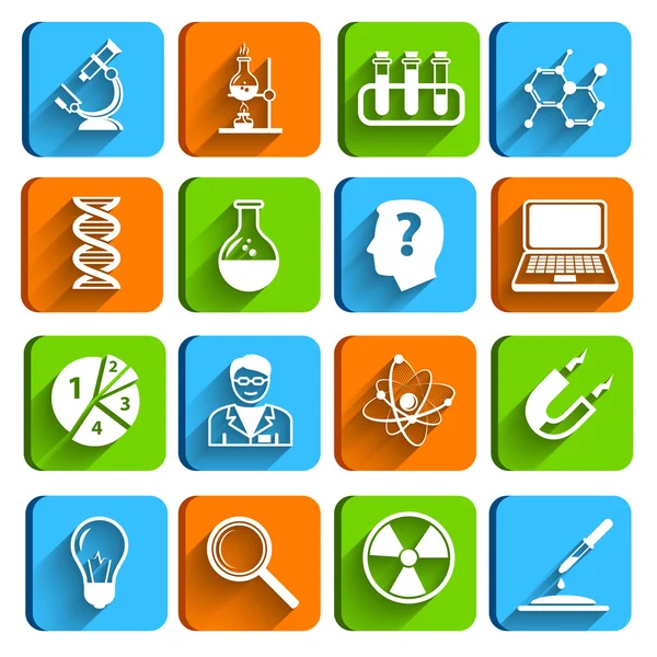 Conjunto de iconos de laboratorio de ciencia — Vector de stock