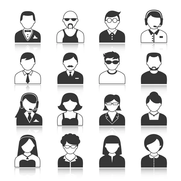 Set icone personaggi avatar — Vettoriale Stock