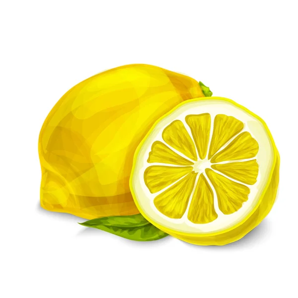 Zitrone isoliert Poster oder Emblem — Stockvektor