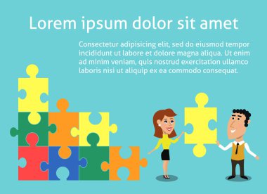 İş takım çalışması konsepti