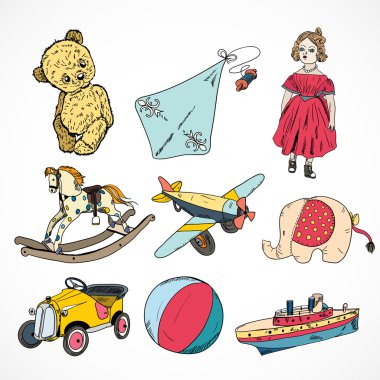 Kroki Icons set renkli oyuncaklar