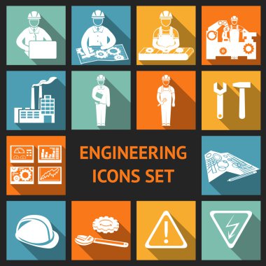 Flat Engineering Icons Set clipart