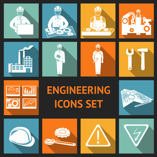 Flat Engineering Icons Set