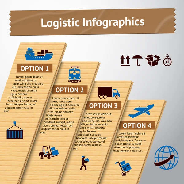 Modèle d'infographie logistique — Image vectorielle