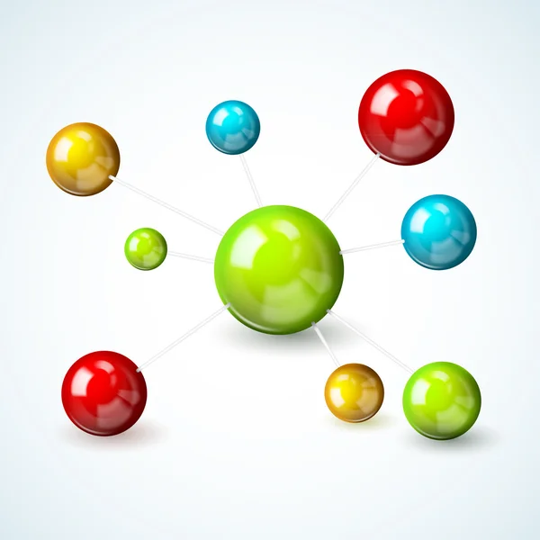 Renkli molekül model kavramı — Stok Vektör