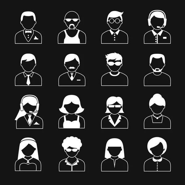 Ensemble d'icônes des personnages Avatar — Image vectorielle