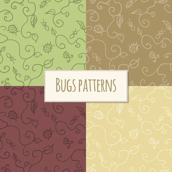 Seamless bugs pattern — Stock Vector