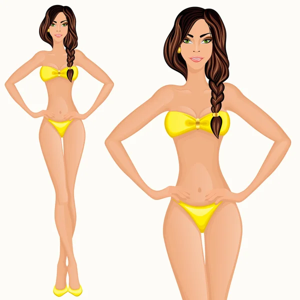 Bikini girl — Stock Vector