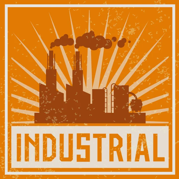 Construcción icono del edificio industrial — Vector de stock