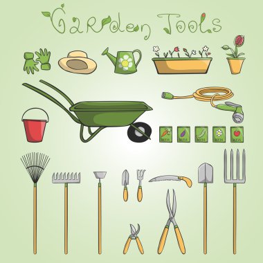 Bahçe aletleri Icons set
