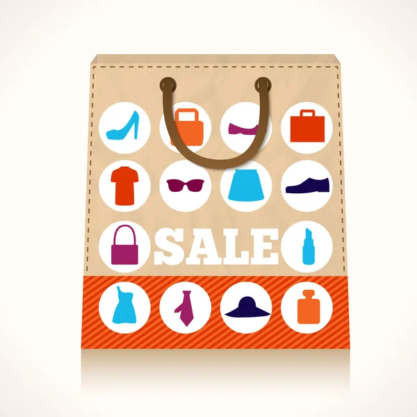 Diseño de bolsa de ropa de compras — Vector de stock