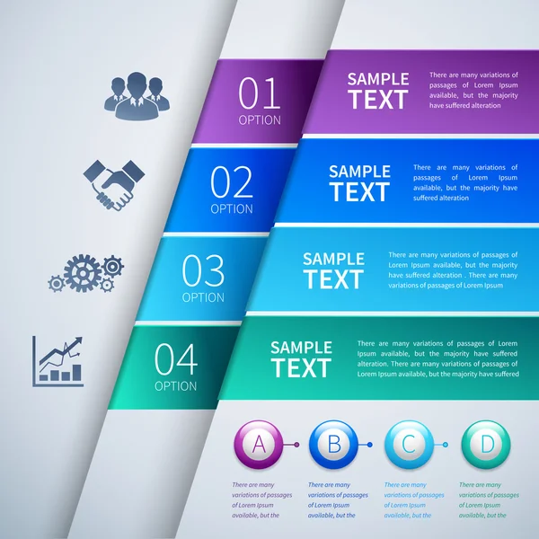 Templat Infografis Kertas - Stok Vektor