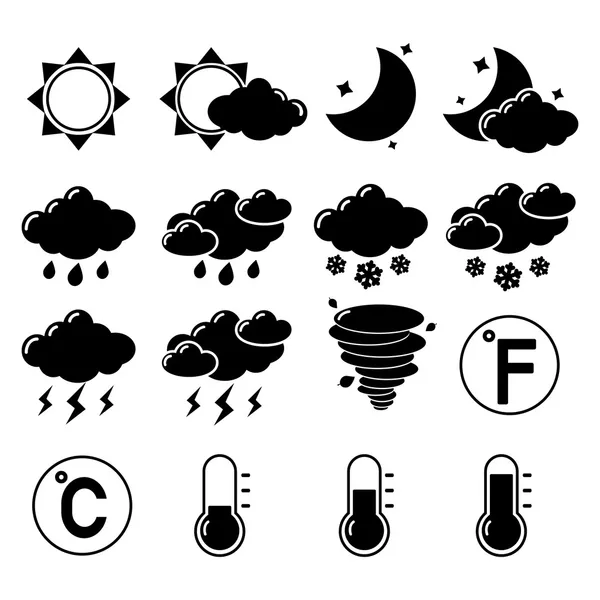 Set icone meteo — Vettoriale Stock