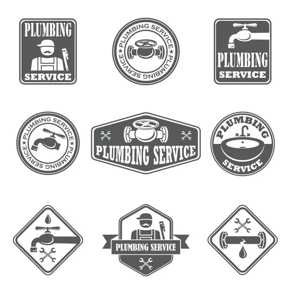 Plumbing service badges — Stock Vector