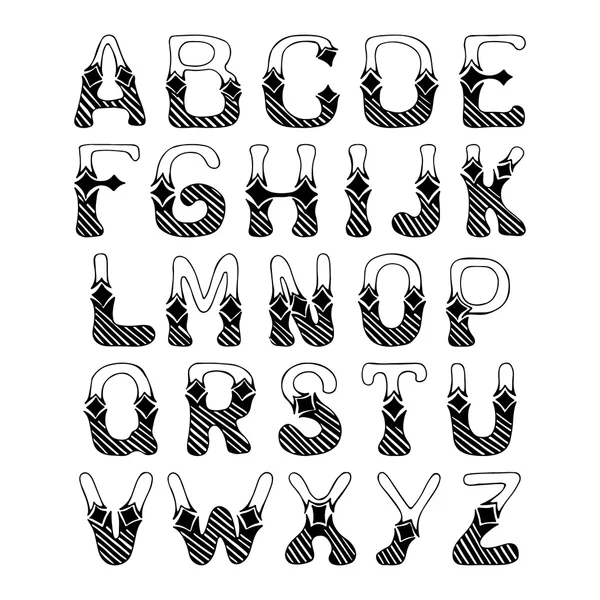 Sketch alphabet font — Stock Vector