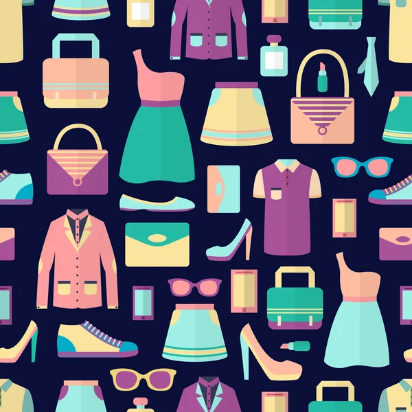 Shopping motif sans couture — Image vectorielle