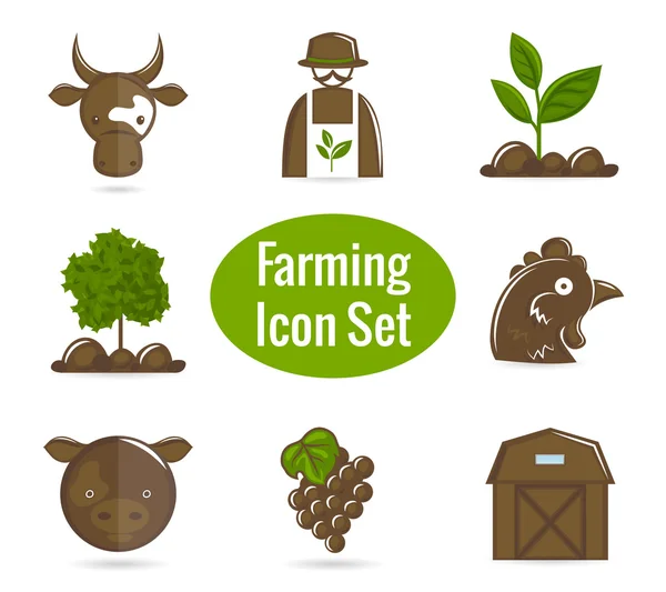Set di icone di agricoltura — Vettoriale Stock