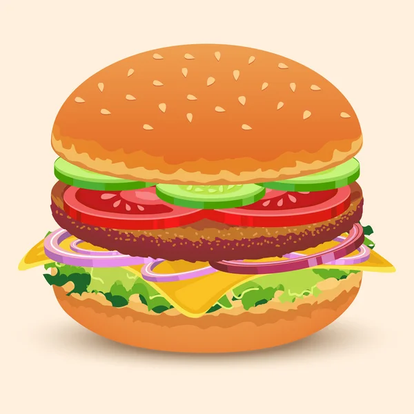 Sandwich de hamburguesa print — Vector de stock