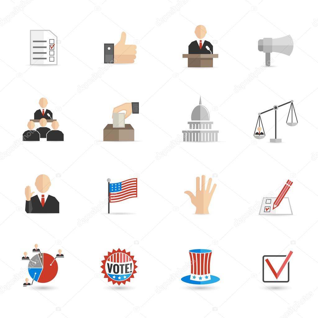 Elections icons flat set