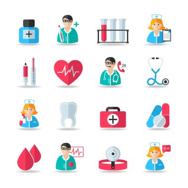 tıbbi sağlık Icons set
