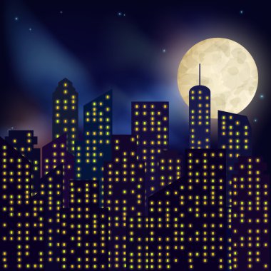gece şehir poster
