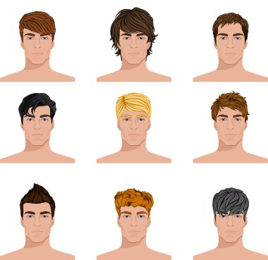 farklı saç modeli erkek yüzlerini Icons 