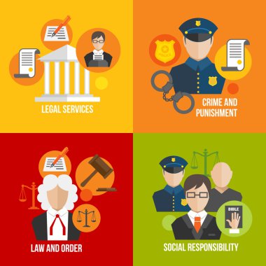 Law flat icons