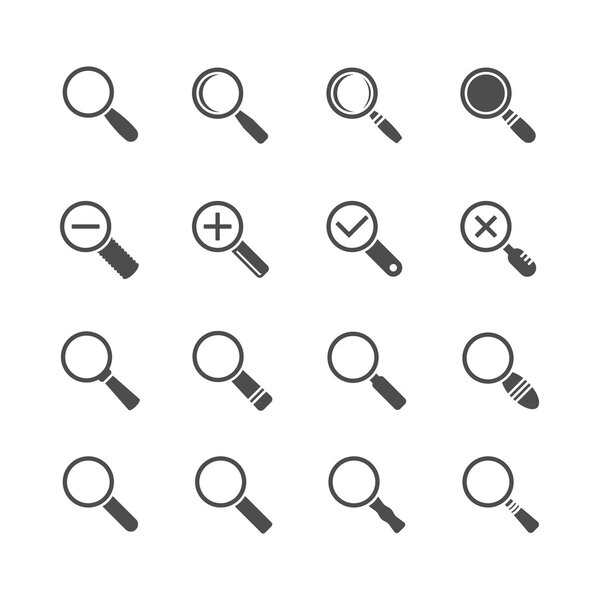 Magnifying icon set