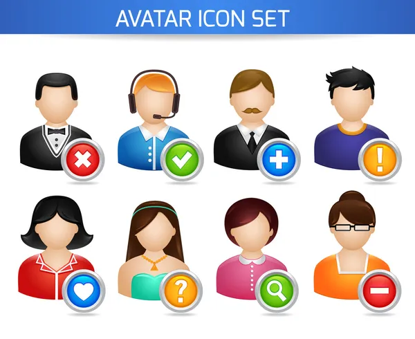 Conjunto de iconos de Avatar Social — Vector de stock