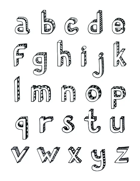 Sketch alphabet small letters — Stock Vector