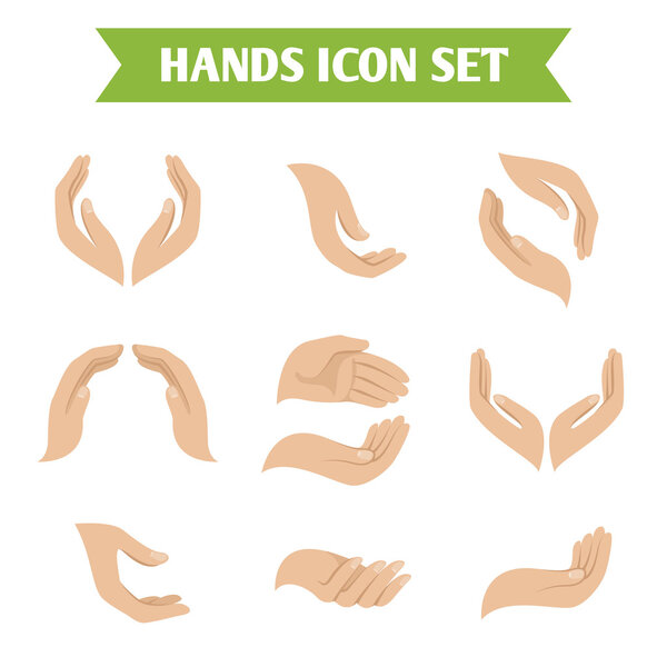 Hand hold protect icons