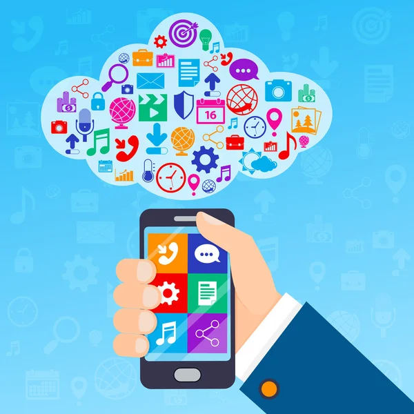 Cloud de services mobiles — Image vectorielle