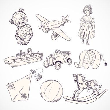 Oyuncak robot resim Icons set