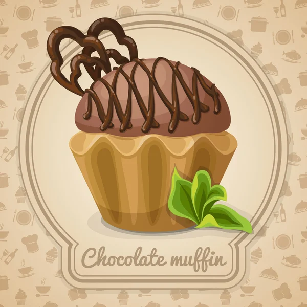 Chocolade muffin poster — Stockvector
