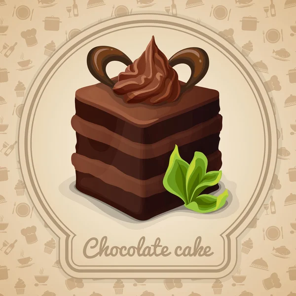 Cartel de pastel de chocolate — Vector de stock